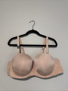 Removable multiple way straps Smooth Lace-Trim Underwire Bra in Blush